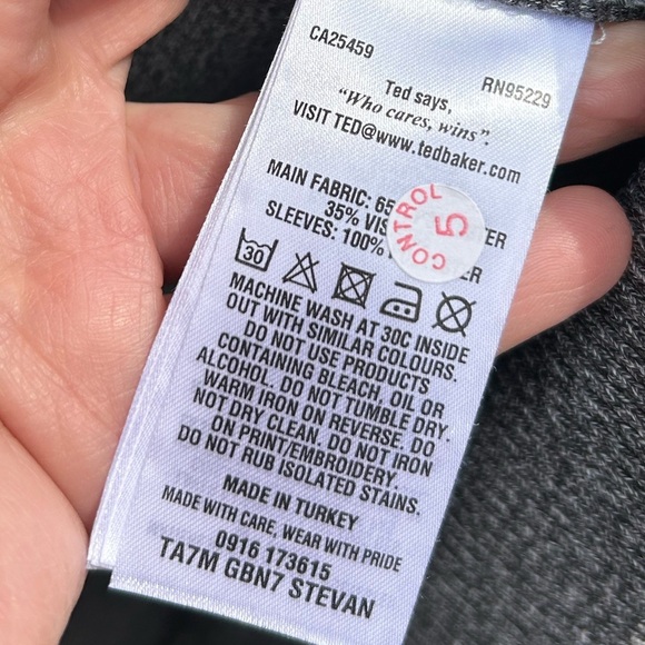 Ted Baker Stevan Grey Varsity Jacket, size Ted 6 (XXL) - Picture 8 of 9